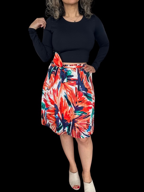Ann Taylor Dresses & Skirts - Ann Taylor Colorful Abstract Floral Cotton Summer Skirt | Size 0
